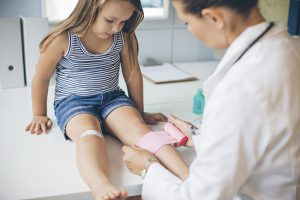 Cute girl at doctor's office.